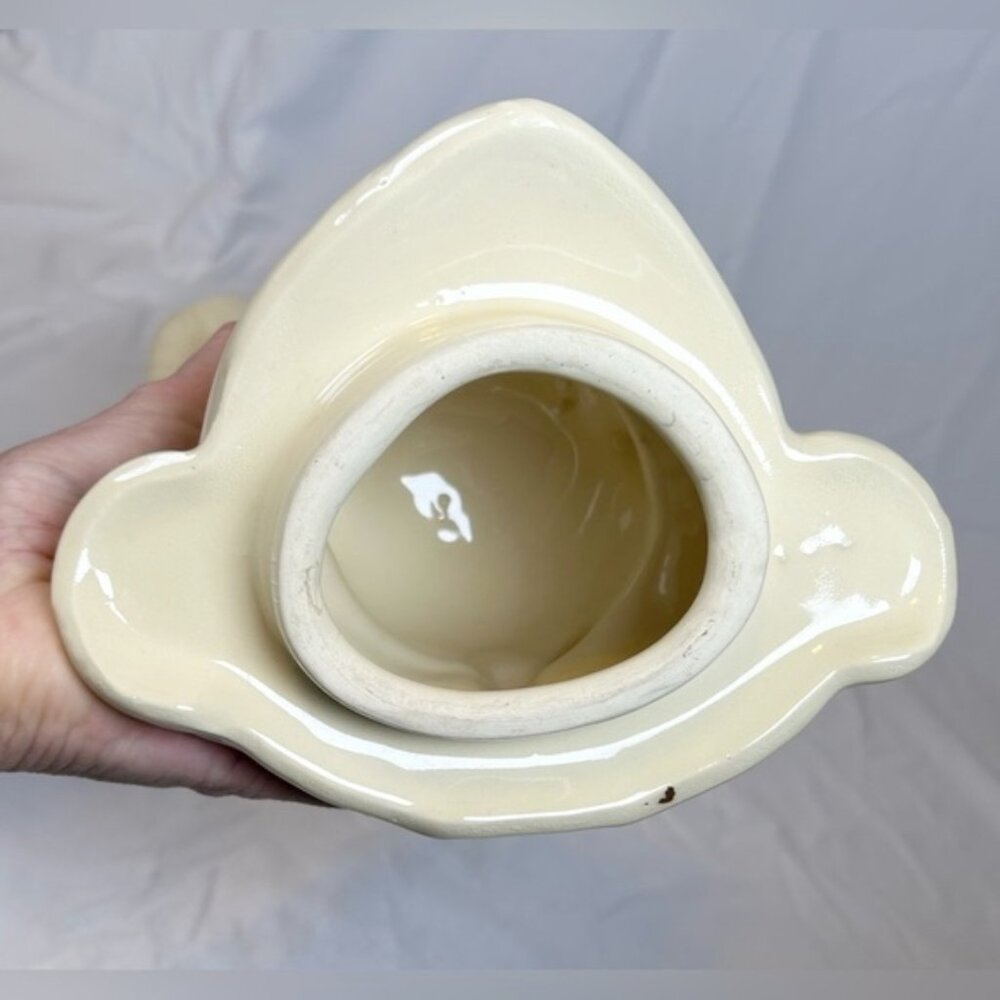 Vintage 1940s Shawnee Pottery 11.5" Ceramic Porcelain Smiley Pig Cookie Jar - Picture 4 of 7
